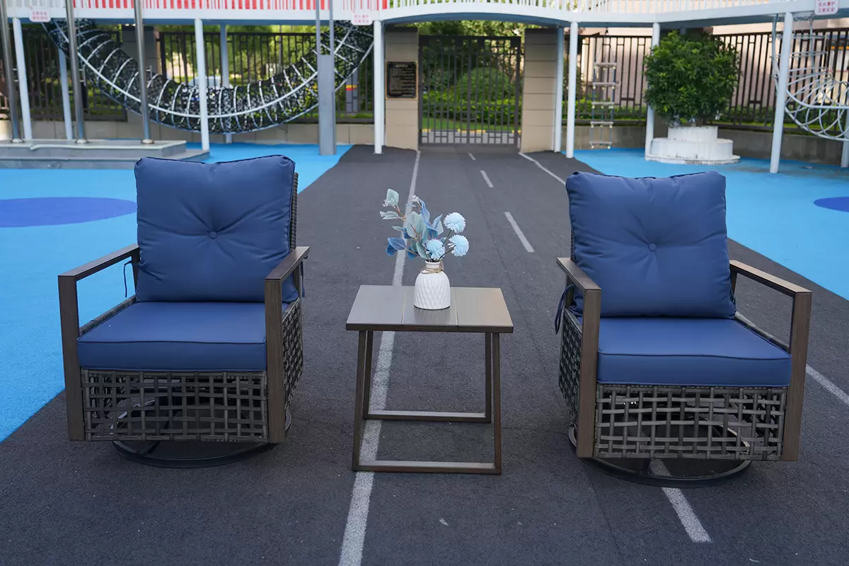 Three piece swivel chair set